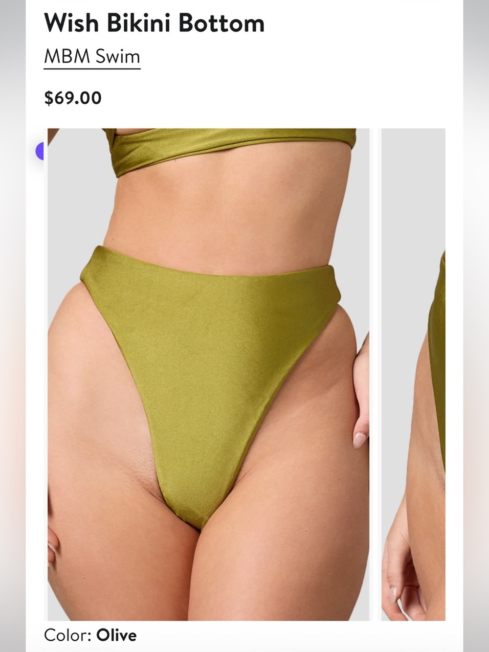 MBM Wish Bikini Bottom OLIVE M)